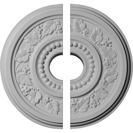 Ekena Millwork Genevieve Ceiling Medallion, Two Piece (Fits Canopies up to 3 1/2"), 16 1/8"OD x 3 1/2"ID x 7/8"P CM16GN2